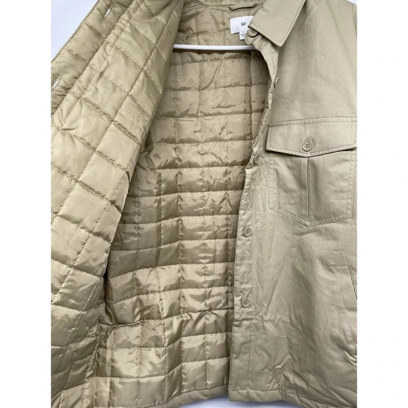 Bp. Women's Shacket Shirt Jacket Quilted with Pockets Button Front Size XL Tan - Picture 8 of 13